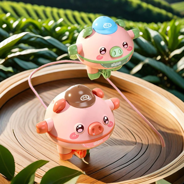 Originality Tumbler Novelty Tightrope Walking Unicycle Toy Roly-poly Balance Pig Piglet Fingertip Gyroscope Moonlight