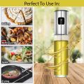 Olive Oil Sprayer Stainless Steel Transparent Glass Bottle for Cooking, Oil Spray Bottle, Portable Glass Oil Mister for BBQ, Air Fryer, Baking, Roasting, Grilling, Oil Sprayer & Portable for Use Kitchen Gadgets. 