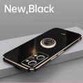 LECOMES for Realme GT Neo2 Back Cover with Ring Holder Stand Luxury 6D Plating Shiny Bling Case Square Edge Soft Silicone Mobile Phone Cases Pouch. 