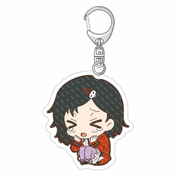 Steins Gate Anime Key Chain Women Makise Kurisu Okabe Rintarou Keychain Man Acrylic Key Ring Pendant Cute Key Holder Ornament
