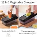 Techmanistan 13in1 Multifunctional Vegetable Chopper, Slicer, Dicing Machine, Salad Cutter with Egg Separator, Nicer Dicer. 