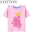 Princess Aurora Dress Up Disney Anime Fashion Cotton Summer Children's Cartoon T-shirt Round Neck Short Sleeve Print Pattern. 