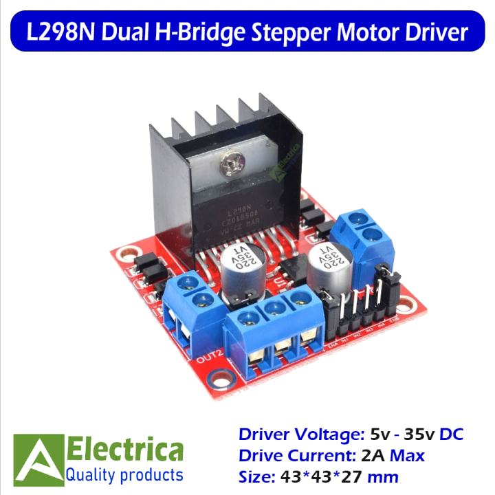 L298N Dual H-Bridge Stepper Motor Driver Module for Arduino DIY by Electrica