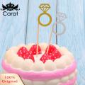 Carat Ring Cake Toppers Glitter Wedding Ring Cupcake Toppers for Bridal Shower Engagement Party Decorations Valentine's Day Cake Picks Bridal Shower Cake Toppers. 