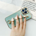 LECOMES for OPPO A83 Back Cover with Pink Love Heart Bracelet Wristband Luxury 6D Plating Shiny Bling Case Square Edge Soft Silicone Mobile Phone Cases Pouch. 