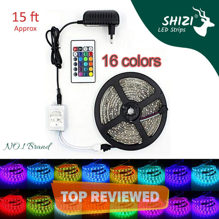 Shizi 16 Colors Led Strip Color Changing Remote Control Light Rgb 5050 - Complete Kit With 12V Adapter
