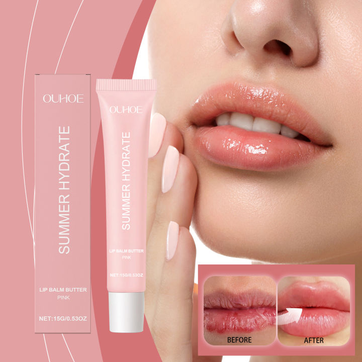 Ouhoe Pink Lipstick Moisturizes and Moisturizes Lip Skin  Mildly Cleans Dead Cutin Fades Lip Lines and Lip Oil