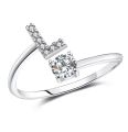 Elegant Initial Letter A-Z Crystal Zircon Fashion Rings with 1-Year Warranty. 