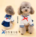 Pet JK Uniform Clothes Cat Dog Cute Shirt Skirt Teddy VIP Thin Princess Dress. 
