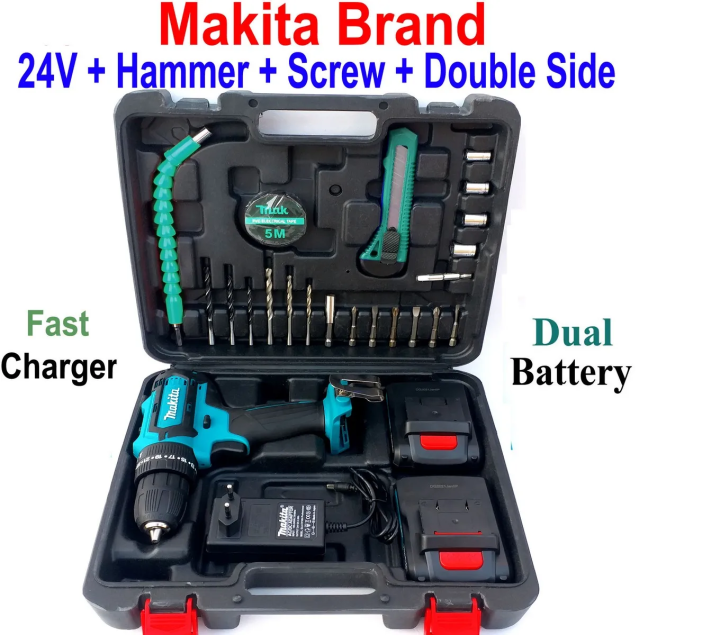 Double Battery 24volt Hammer Hilti Electric Drill Machine Wireless