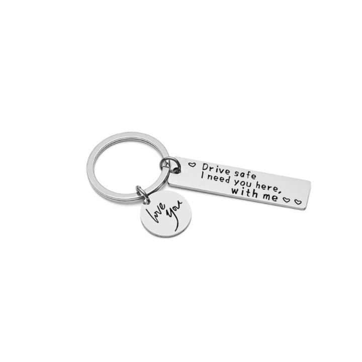UU Driving Safety Keychain-Drive Safe I Need You Here with Me Black Keyring Birthday Valentine's Day Gift for Boyfriend
