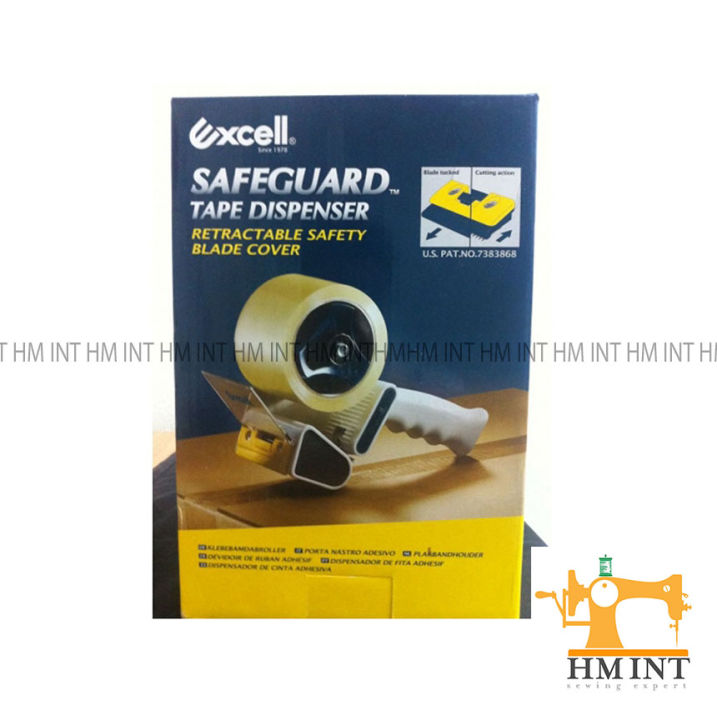 EXCELL%203%20inch%20Handheld%20Tape%20Dispenser%20-%20Black%20&%20White%20with%20safety%20guards%20-%20Image%202