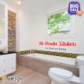 Gift City Presents Golden Tile Border StickersMultiple Quantity - 24x7 cm Black and Gold Pattern Design Wall Decorative Self Adhesive Tiles Stickers Bathroom Kitchen Sticker Wall Wallpaper Border Decoration. 