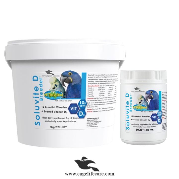 Soluvite D Breeder – Essential Vitamins + Booster D3 For Birds Breeding Results ( VETAFARM Australia )