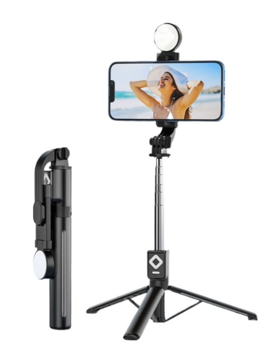 4in1 B11S Selfie stick 110 CM Tripod Chargeable Bluetooth 3 Colors Light for Tiktok Youtube Videos Photography and Vlogging