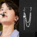 1pc Steel Punk Hiphop Leaf Cross Cone Star Earrings For Men Women Fashion Korean Idol Chain Earring Jewelry Gifts. 