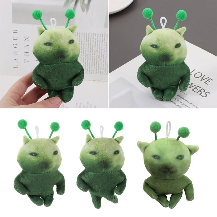 Cute 10cm Green Alien Cat Plush Toy Deformable Soft Ugly Cute Plushie ...