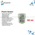 Plastic Beaker 30 ml, Measuring Cup 30 ml - Polypropylene Plastic - Raised Graduations, - Euro Design – Unichem – Use Education Equipment for Industrial and Academic Labs easy reading, or used widely in kitchen. - Science Research Kitchen, Chemistry Class. 