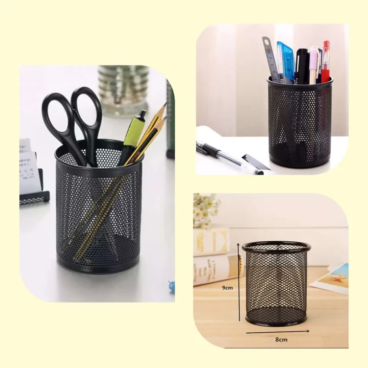 1%20Pc%20-%20Metal%20Mesh%20Pencil%20and%20Pen%20Holder,%20Wired%20Metal%20Mesh%20Pen%20Basket%20Desk%20Organizer%20for%20Office%20Stationery%20or%20Accessory%20-%20Black%20Color%20-%20Image%202