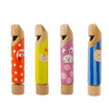 Cartoon Wooden Push Pull Flute Whistle Musical Instrument Education Kids Toy. 