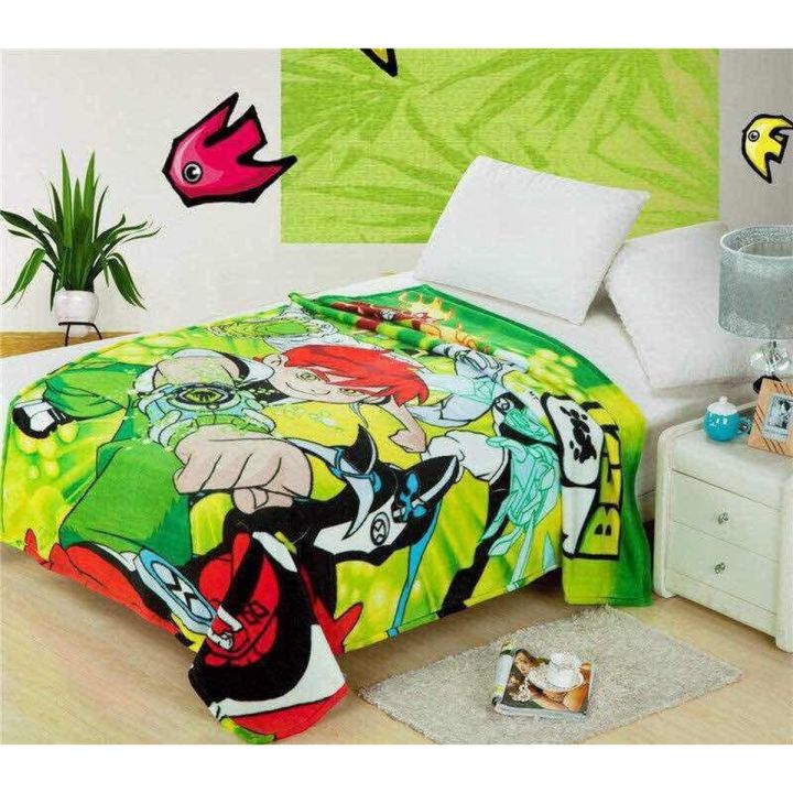 Super Soft Ben Ten Cartoon Character Fleece Blankets 160 cm x 220 cm Daraz.pk