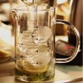 Techmanistan Measuring Glass Jug with Handle & Wooden Lid, Glass Measuring Jug, Glass Measuring Cup with Scale Measure. 