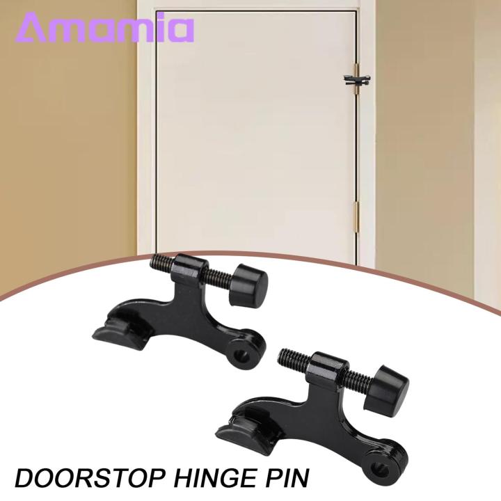 Unique Rubber Tip Door Stop 2pcs Satin Nickel Door Stopper with Adjustable White Rubber Bumper Tips Easy Installation Durable Hinge Pin Door Stop Doorstop Hinge Pin