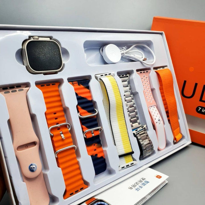 Ultra%207%20in%201%20Strap%20Smartwatch%2049mm%20%7C%20Series%208%20Ultra%20Smart%20Watch%2049mm%20with%207%20pair%20Stras%20%7C%20Bluetooth%20Calling%20%7C%20Sports%20Mood%20%7C%20Watch%20for%20Men%20Women%20Kids%20-%20Image%204