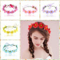 Bohemian Wedding Headpiece Flower Girl Headdress Bridal Wreath Headpiece Sunflower Headband Boho Flower Crown. 
