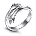 Hug Ring For Women  Cute Minimalist Hands Embracing Adjustable love  Rings Couple Jewelry Party Gift. 