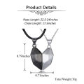 Black and Silver Matching Magnetic Couples Pendant Necklace. 