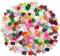 Assorted Mini Satin Rose Ribbon Rosettes Fabric Flowers - 100 Pieces. 