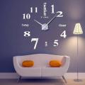 Large DIY Wall Clock 3D Mirror Stickers Mute Living Room Home Office Decoration Clocks. 