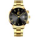 【DATA FROG Global MALL】Mens Gold Stainless Steel Watches Luxury Minimalist Quartz Wrist Watch Men Calendar Watch Watch Watch Homewer. 