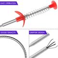 Stainless Steel Hair Catching Claw Wire Sewer Sink Tub Dredge Remover,Spring Drain Pipe Basin Cleaner Tool Unblocked Kitchen Bath Rod Hair Drain Pipe Cleaning Spring Stick. 