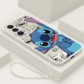 Samsung Galaxy A06 A16 Happy Stitch Soft Phone Case Smile Monster Cartoon Liquid Silicon Cover. 