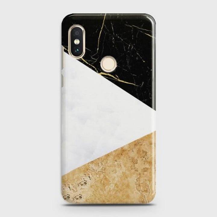 Xiaomi Redmi Note 6 Pro Cover - SkinLee HQ Hard Case - Gold Marble collage - SKINLEE-156-1-391-255