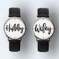 Couple Wrist Watch Hubby And Wifey Forever Together Time Pair (Pack of 2). 