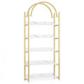 Custom Made 5-Shelf Bookshelf,  Arched Etagere Open Bookcase. 