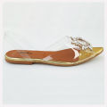 CINDERELLA - Women's Golden Transparent Flats. 