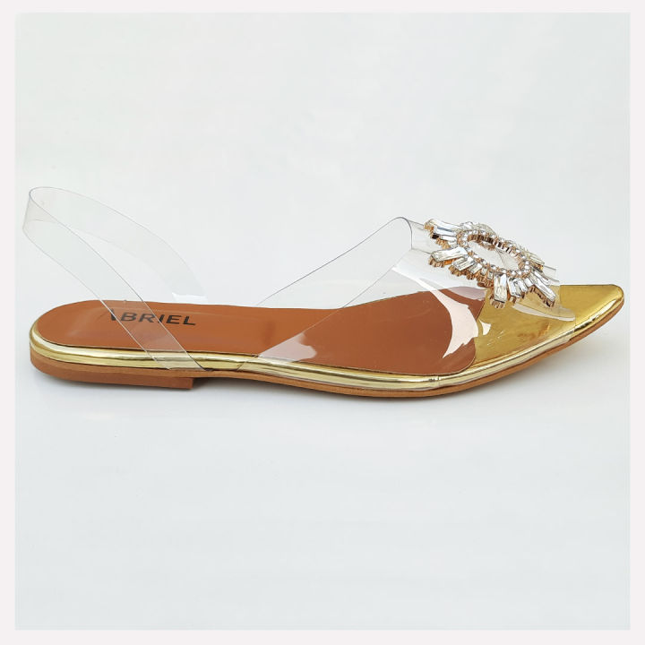 CINDERELLA%20-%20Women's%20Golden%20Transparent%20Flats%20-%20Image%202