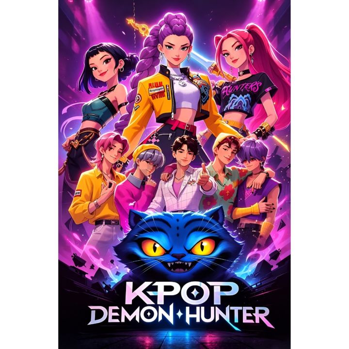 K-Pop Demon Hunters Banner - 36 Inch By 24 Inch - Birthday Banner - K-Pop Demon HuntersThemed Party - Multicolors - Unisex - Pack Of 1
