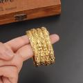 【happy one】2pcs Gold Dubai Bride Wedding African/Arab/Middle Bracelet  Bangle Jewelry birthday Chines gift. 