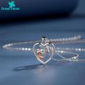 Green Home Choker Necklace Lustrous Love Heart Girls And Horse Pendant Necklace. 