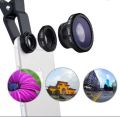 Mobile Camera Lens Selfie Mobile  3 In 1 - Clear Zoom Phone Clip Lenses Fish Eye Wide Angle Macro Camera. 