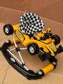 2 in 1 Formula 1 Car Rocker + Baby Walker With Lights & Music, in Random colors. 