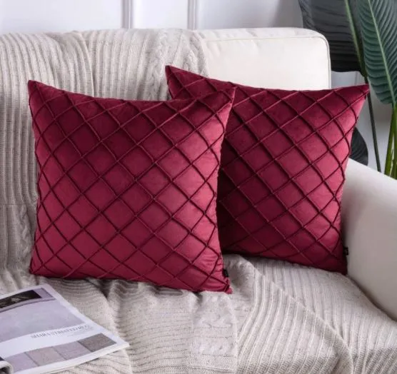 Cushion Velvet Pleated cushions Ball Fiber filled Cushions Decorative Sofa Cushions Home Decor Pack of 2 cushions for sofa Daraz.pk