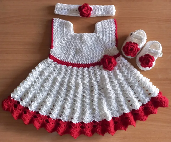 Handmade%20Crochet%20Dress%20Set%20for%20baby%20girls/Crochet%20Frock%20for%20baby%20girls/Crochet%20Clothes%20for%20Baby%20Girl/Crochet%20Woolen%20Frock/Cap%20and%20Shoes%20-%20Image%203