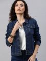 KK Tokyo Talkies Women Black Solid Denim Jacket. 