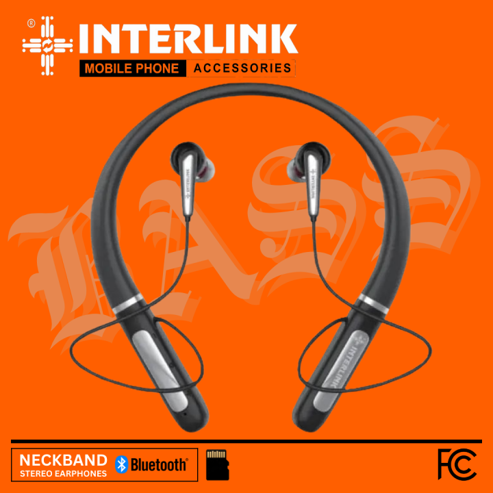 Interlink FitSound Wireless Neckband Headphones | Bass Boosted, Comfy, Microphone and 20 HOURS of Music Playback | High Quality
